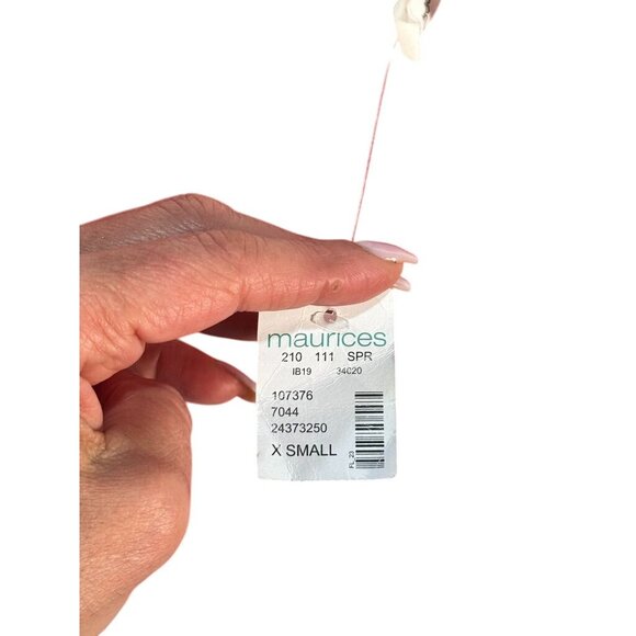 MauricesX-Small Womens Floral Wrap Dress Red White Ruffle Sleeve Maxi Sheer Over - Picture 7 of 10